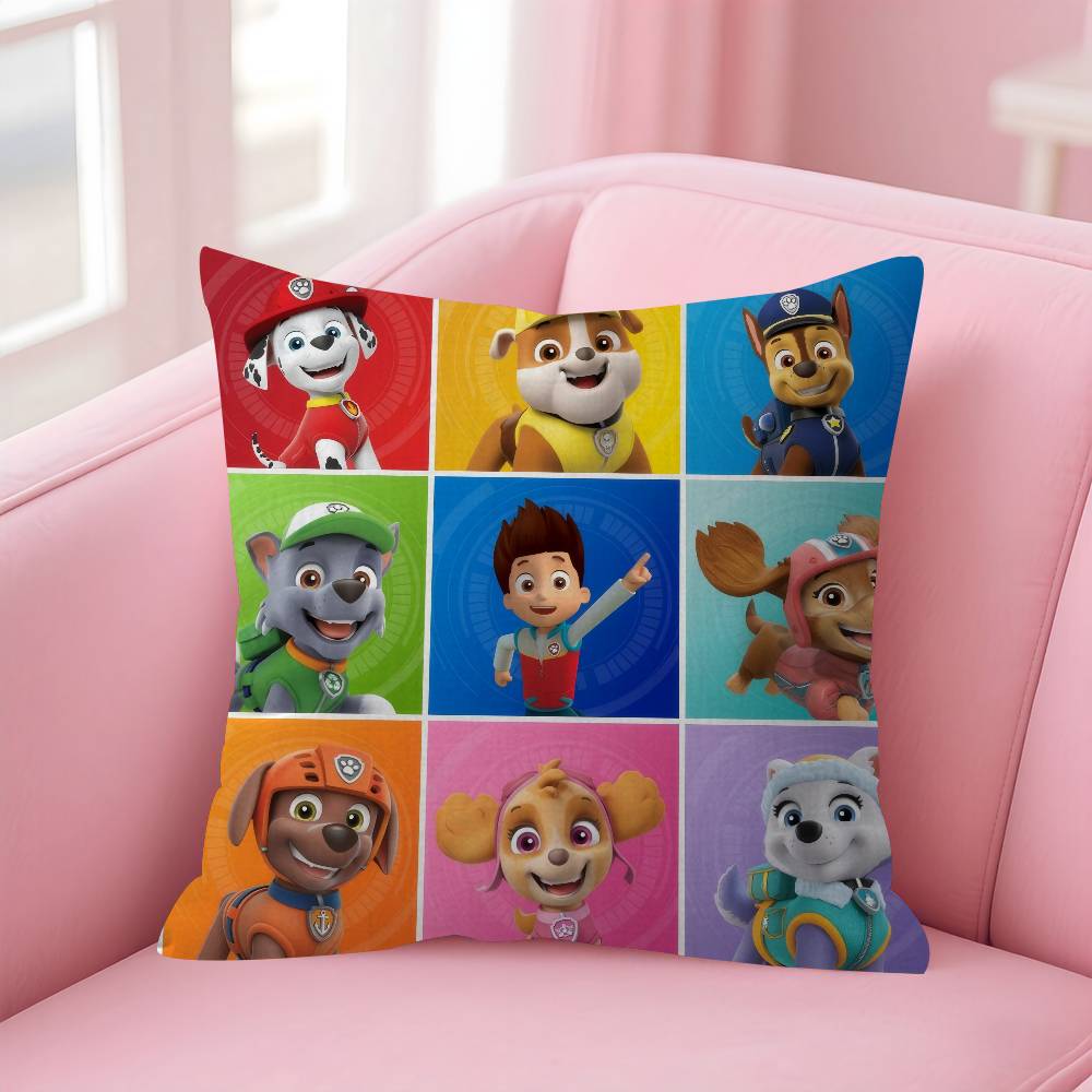 Cushion Cover Car Throw Pillow Case For Sofa Car Christmas Gift Anime P-P-Paw Patrol