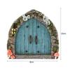 Miniature Wooden Fairy Door Sculpture for Outdoor Yard Art Garden Tree Decor Creative Elf Door Figurines With Engraved Design