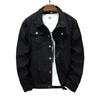 Men's Trendy Black Denim Jacket: Casual, Versatile, Ripped Style for Autumn and Winter