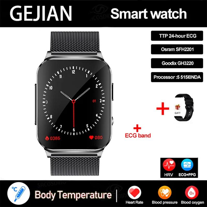 2025 Health Smart Watch NFC ECG Air Pump Blood Pressure Blood Oxygen ECG+PPG Bluetooth Call NFC SmartWatch For Men Women Airbag