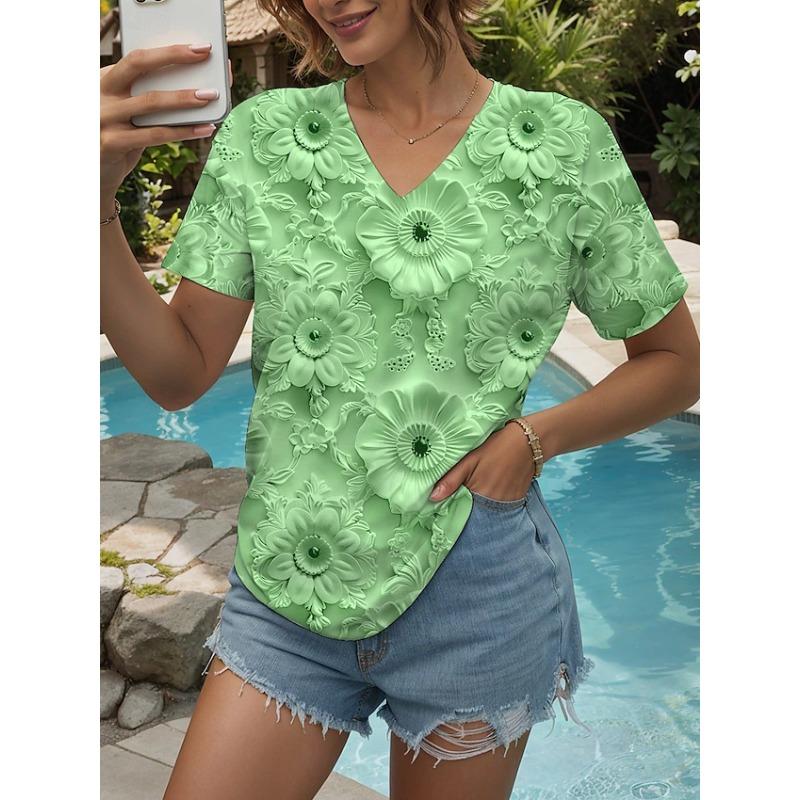 JPNTKY Women's Fashion Casual Short Sleeve V Neck Blouses & Shirts