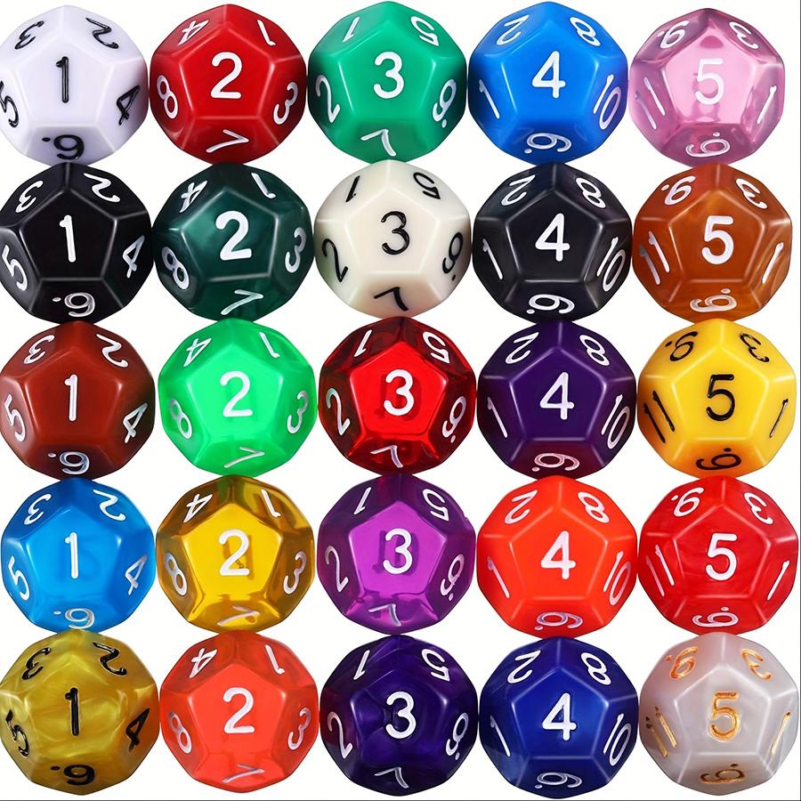 49pcs Polyhedral Dice Set with 7pcs Black Storage Bag Color Number Polyhedra Dice RPG D&D Role-playing Games Accessories