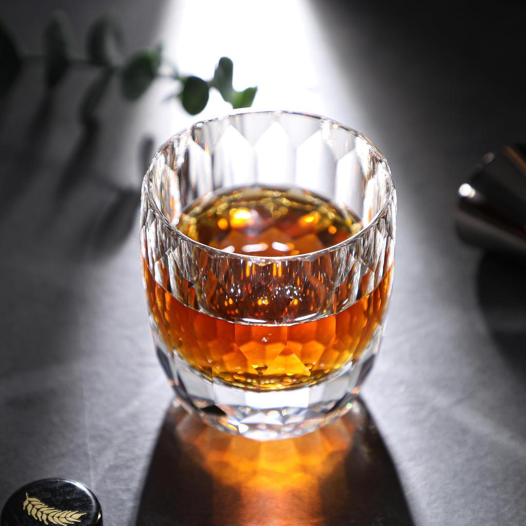Whiskey Rocks K9 Crystal Handcrafted by Cut for Shochu and Birthday Wooden Box Included Glass, Glass, Glass, 300ml, Artisans, Hand-Polished, Glass,