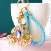 Europe And America Sale Rhinestone Pumpkin Carriage Diamond Studded Advanced Exquisite Bag Pendant Keychains Bag Charm