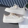 Little White Shoes Women's Mesh Breathable Hollow 2025 Spring and Summer Versatile Thin New Thick-soled Canvas Board Shoes Ins