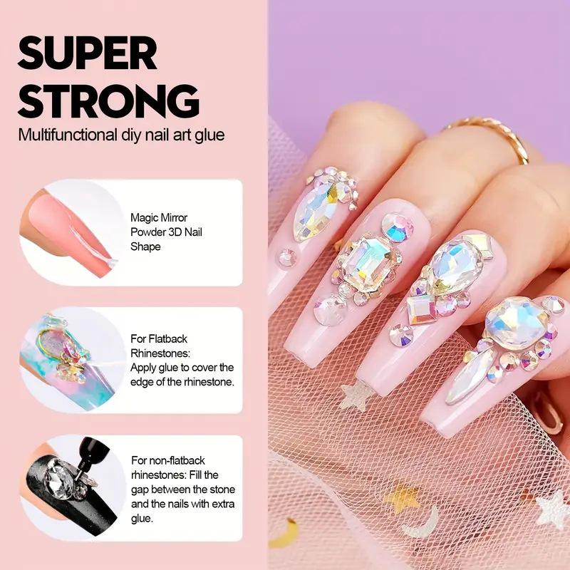 Gel s velkou kapacitou, protiskluzový, 3D tvarovací, pro lepení diamantů a styling, bezoplachový, proti práškovému otěru