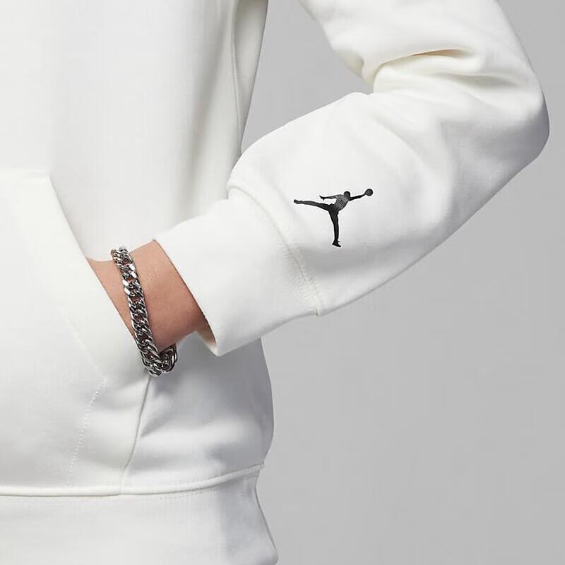 Jordan Kids Letter Logo Solid Color Pocket Crewneck Sweatshirt Kids Sweatshirt White FD9273-133