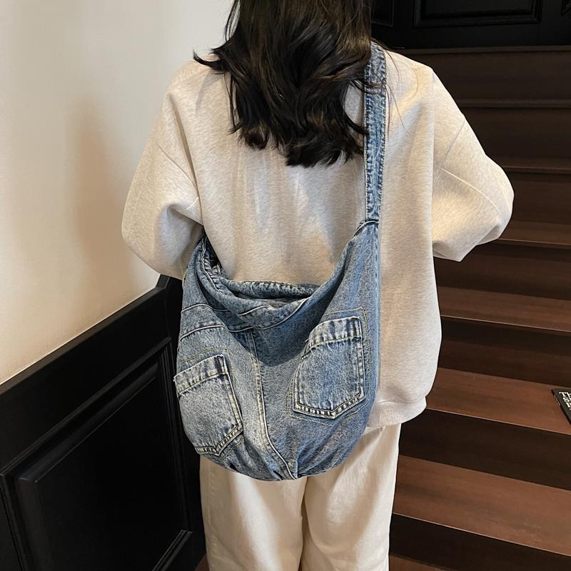 Commuter Denim Bag Women's Tote Bag Large Capacity Shoulder Bag