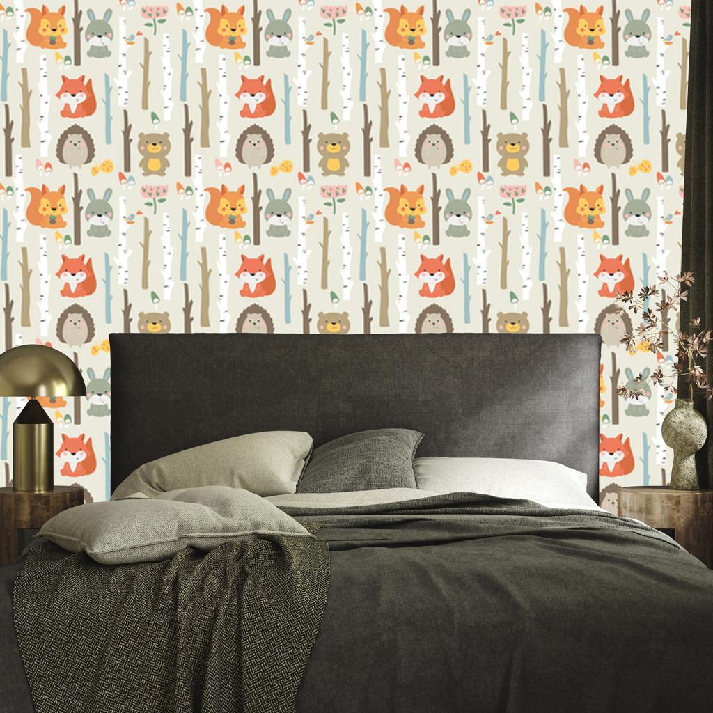 Cute Forest Animals Wallpaper for Living Room and Bedroom 50x1000