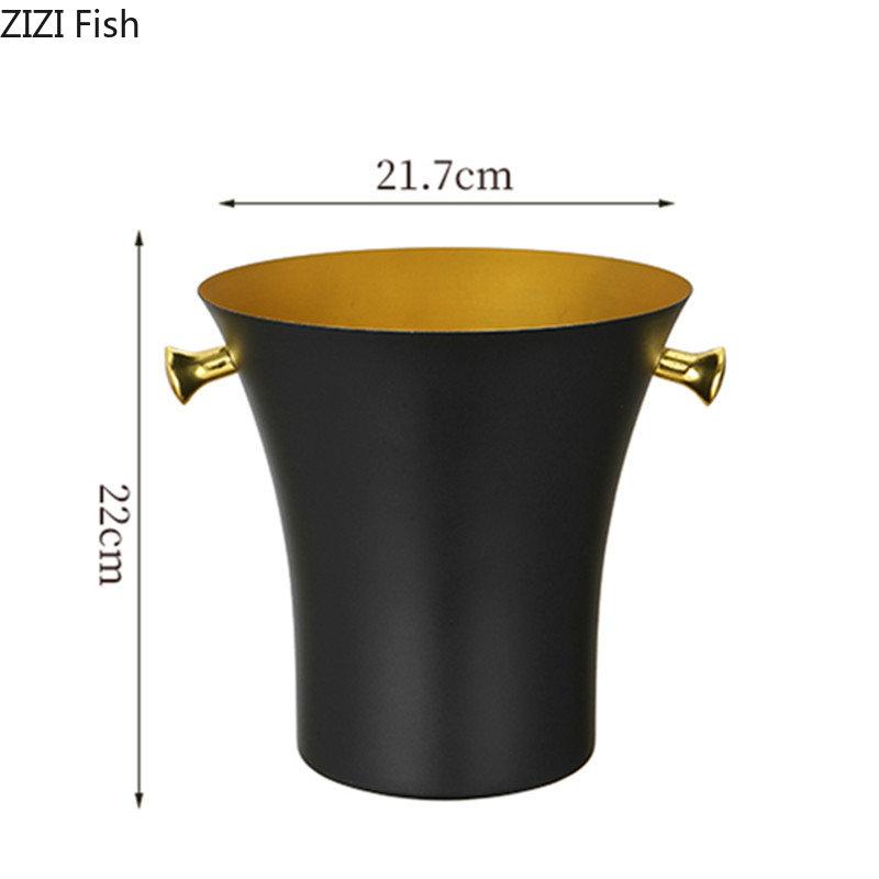 European Stainless Steel Ice Bucket Beer Red Wine Juice Drink Cooler Bar Family Party Champagne Ice Bucket Bar Wine Accessories