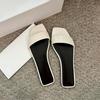 Sheepskin version~ Summer retro one-word belt simple and comfortable flat-bottomed cool slippers for women