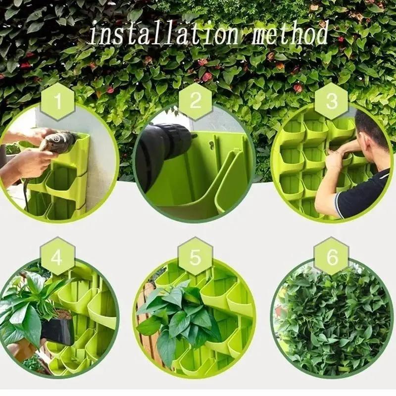 New Planter Vertical Greening Indoor and Outdoor Balcony Hanging Flower Pot Creative Combination of Resin Plastic Flower Pot