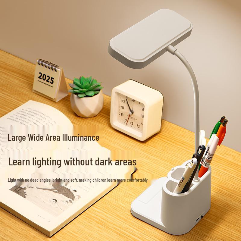 Multifunctional LED Desk Lamp with Pen Holder & Eye Protection for Students - Charging & Night Light