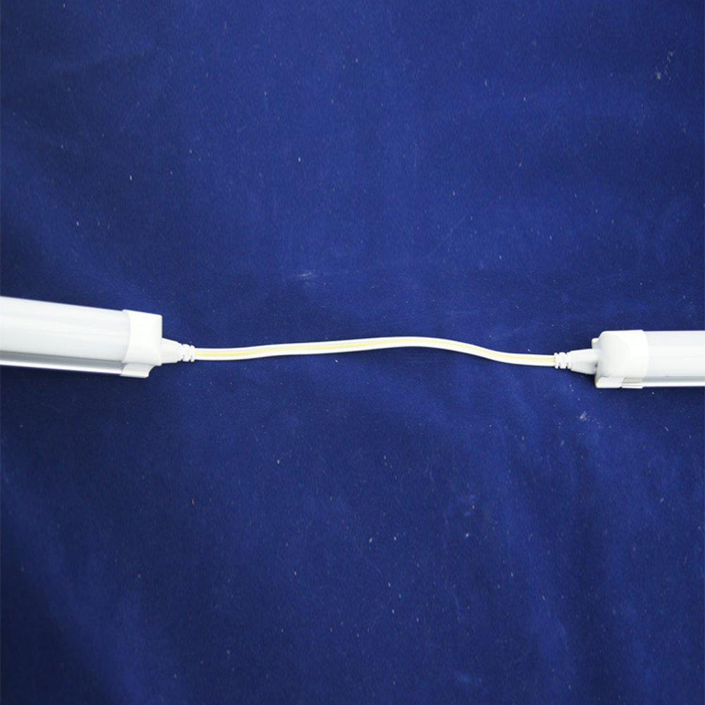 20cm T5 T8 Double End 3 Pin LED Tube Connector Cable Wire Extension Cord for Integrated LED Fluorescent Tube Light Bulb White