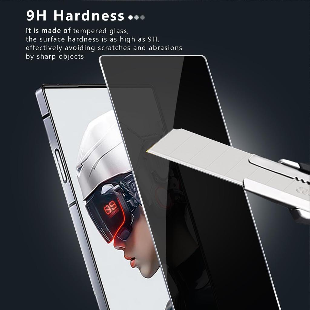 for Nubia Red Magic 9 Pro/Magic 9 Pro+ Privacy Screen Protector and Camera Lens Protector, Anti-Spy Flexible Privacy Screen Protector 9H Hardness