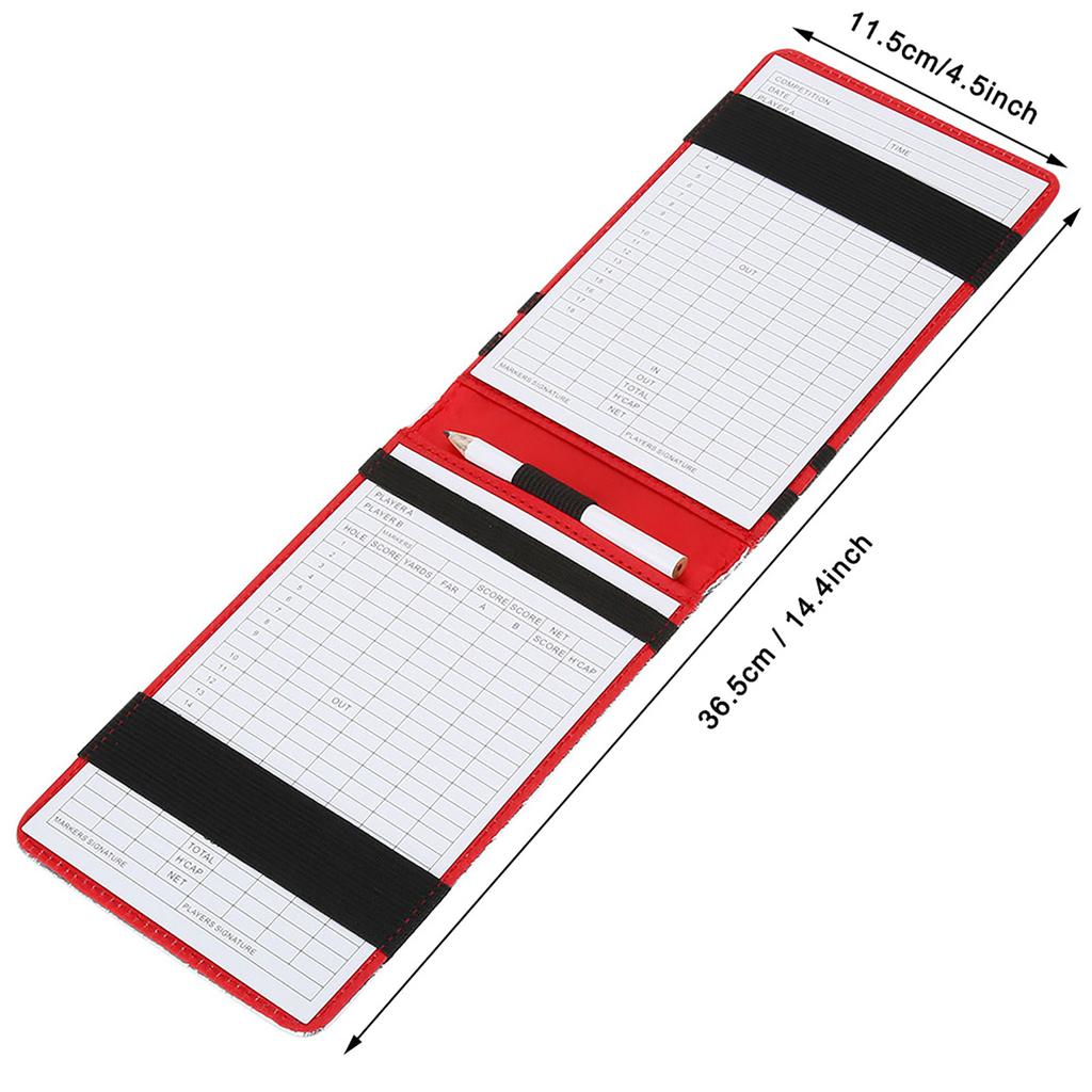 PU Golf Score Counter Keeper Card Holder Gift Sports Accessories with Pencil (Silver)