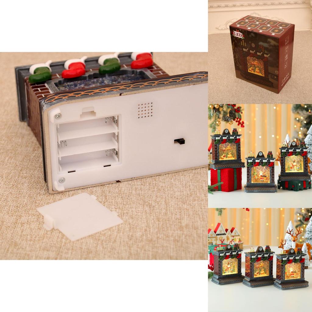 Weihnachtsszene Kamin Ornament Spieluhr mit sitzendem Älteren für Feiertagsdekoration