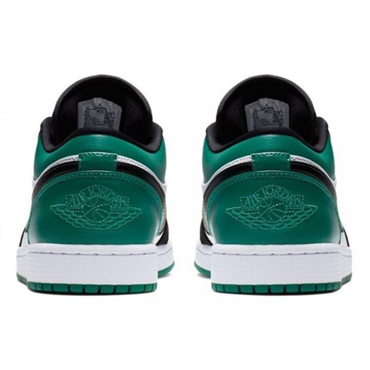 Air Jordan 1 Low Mystic Green Sneakers Unisex Biało-Czarno-Mistycznie-Zielone 553558-113