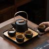 Quality Chinese Tea Set Hand-held Black Ceramic Teapot Teacup Set Kung Fu Tea Set Tea Box Purple Sand Charm Tea Pet Tea Ceremony