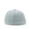 Hip Hop Blue Denim Washed Cotton Landlord Hat Docker Cap Rolled Edge Brimless Hat Solid Adjustable Beanie Hats Streetwear