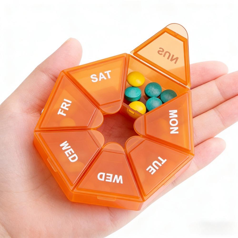 7 Days Pill Storage Box Mini Travel Portable Medicines Dispenser Box Multifunction Plastic Sealer Box Pill Bottle Pill Case