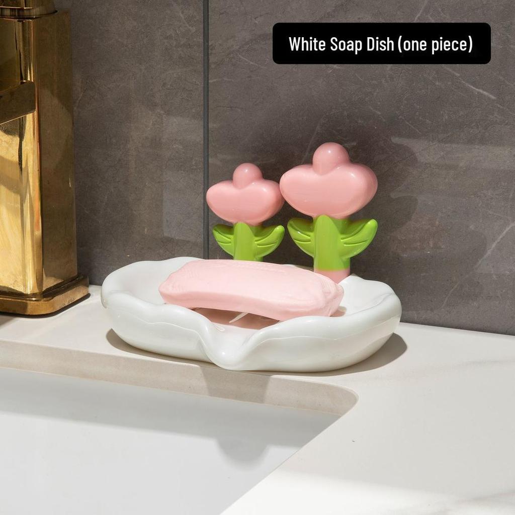 Elegant Non-Punch Soap Holder: High-End Flower Design for Sink