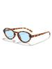 New Fashion Narrow Oval Sunglasses Tortoiseshell Accent UV Blocking Street Style Shades For Ladies KJ113