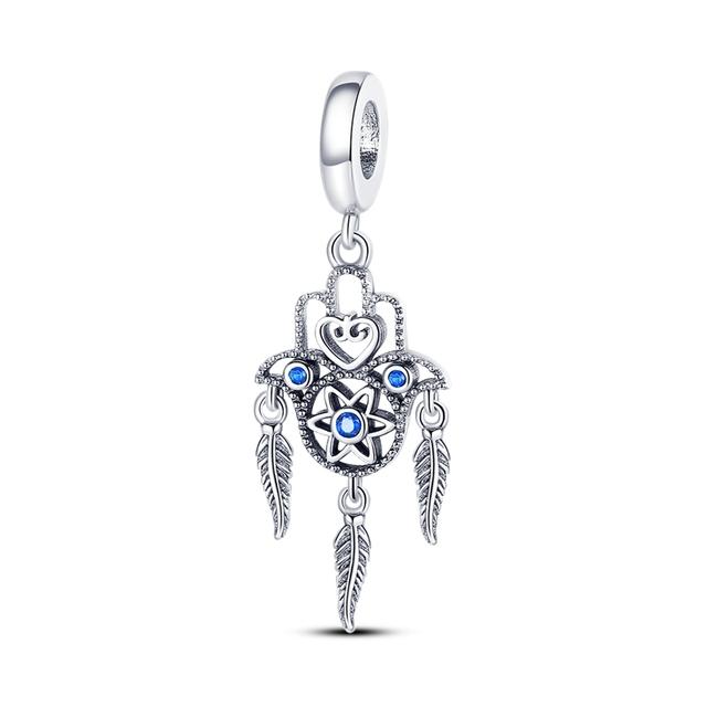 925 Sterling Silver Cz Dangle Baby Footprints wisiorek z motywem zwierzęcym koraliki Fit bransoletka naszyjnik prezent