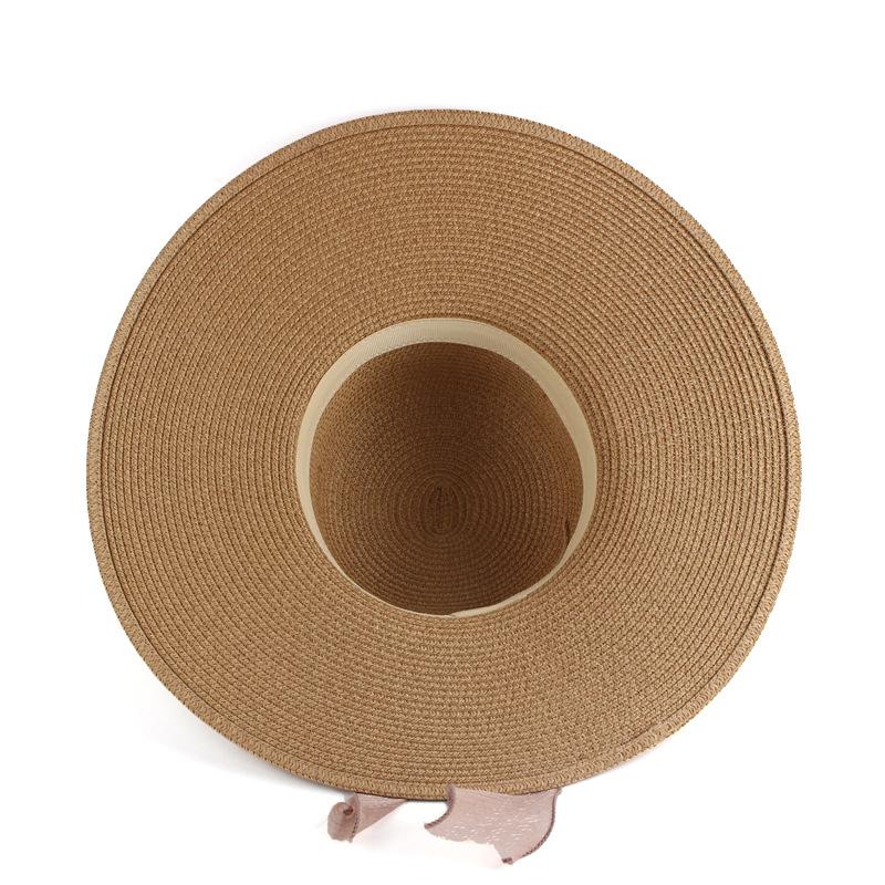 Women's Summer Straw Hat with Large Edges for Sunscreen and Vacation Dome Sun Hat