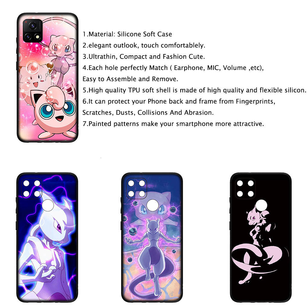 Cover for iPhone 16 15 Xiaomi Redmi Note 14 13 12 11 Pro Max X 8 9 16e Samsung Galaxy S25 S24 S23 Moto A4 OPPO Huawei Mew Mewtwo Casing Phone Case