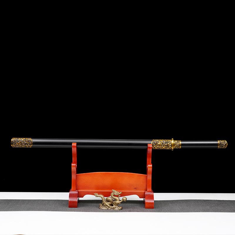 Manganese Steel Tang Heng Dao Long Sword Straight Sword Martial Arts Fitness Cold Weapon Home Decoration Ancient Style Prop Sword Unsharpened