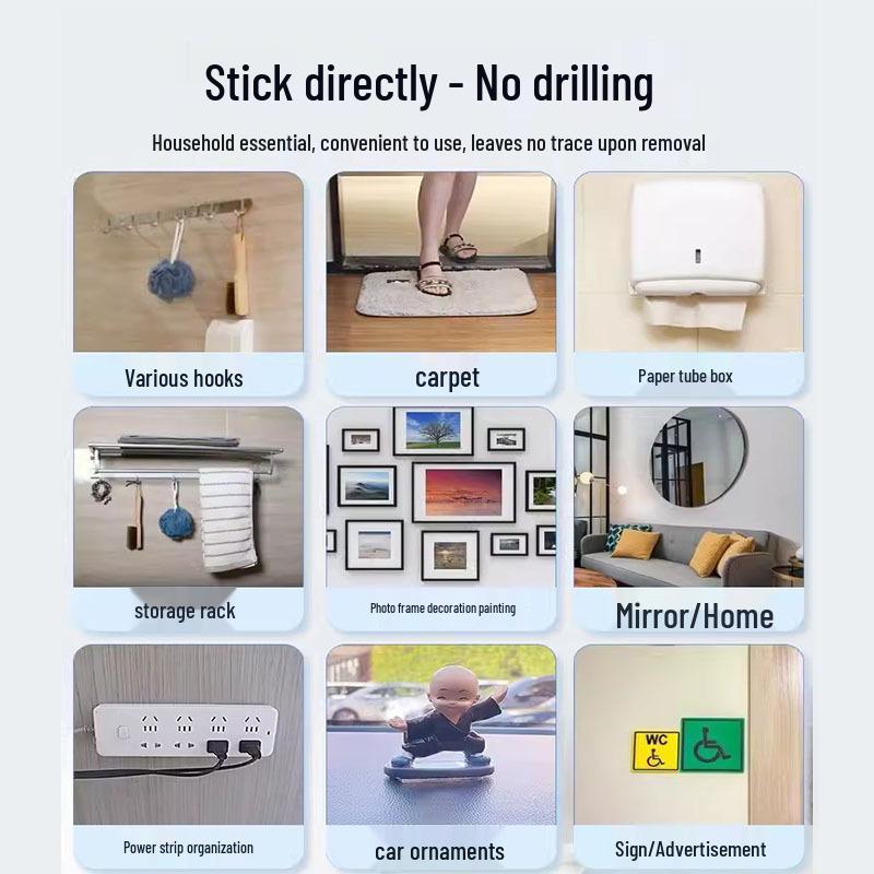 Transparent Red Nano Double-Sided Tape - Strong, High Adhesion, No Trace, Ideal for Photo Frames and Decoration