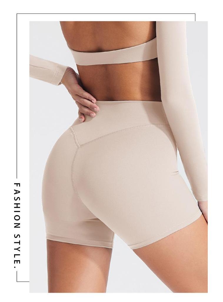 European & Asian Peach Hip Yoga Sports Shorts: High Waist, Slimming, Outdoor Cycling