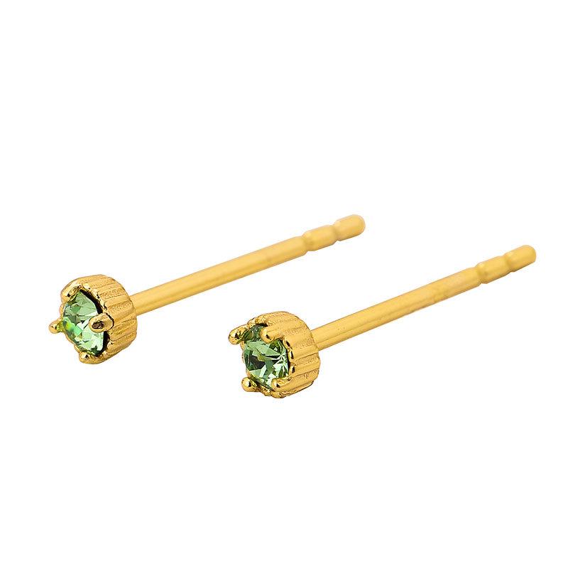 

Осенние серьги-пусеты из стерлингового серебра 925 пробы с кристальной короной и камнем-талисманом: Трендовый японский и корейский стиль S925 Silver