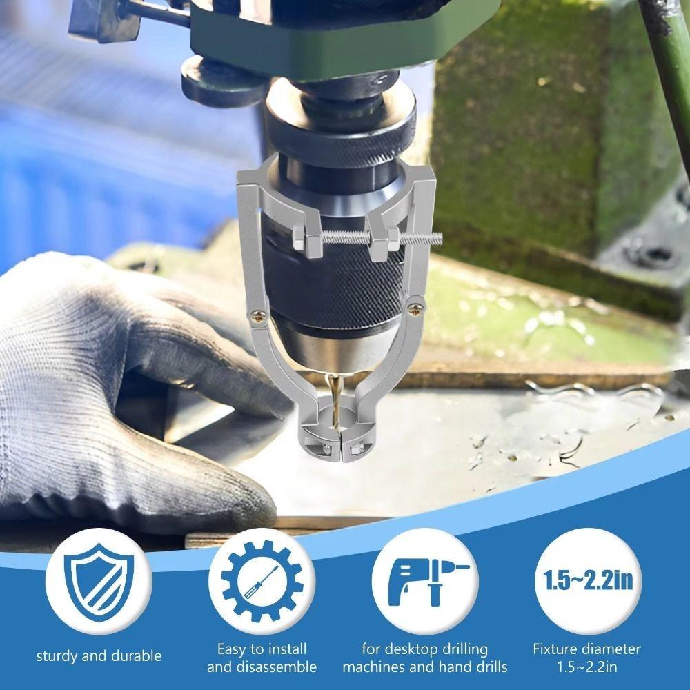 Square Hole Drill Fixed Bracket Adjustable Clamp Sturdy Electric Drill Mounting Bracket Portable Precision Drill Bit Adapter