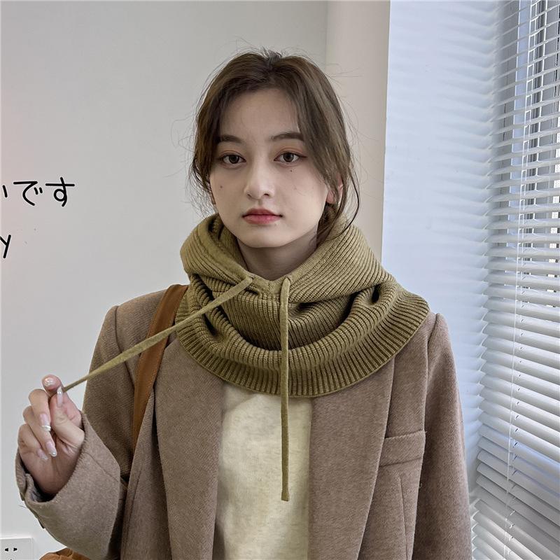 

Warm Knitted Hat for Women with Integrated Ear Protection and Cold Protection Outdoor Riding Fashionable Versatile Wool Hat Trend one size