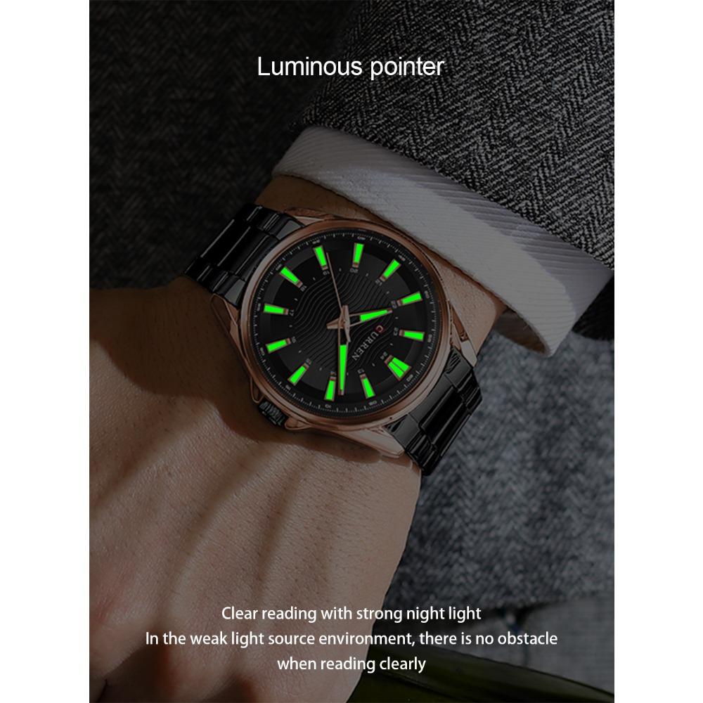 CURREN Classic Simple Stainless Steel Quartz Wristwatches Fashion Brand Men's Watches With Luminous Hands