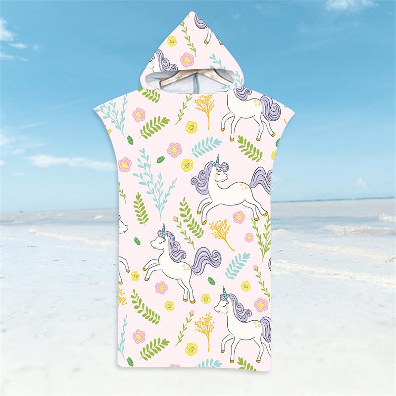 Microfiber Quick-Dry Hooded Beach Poncho Bathrobe for Adults