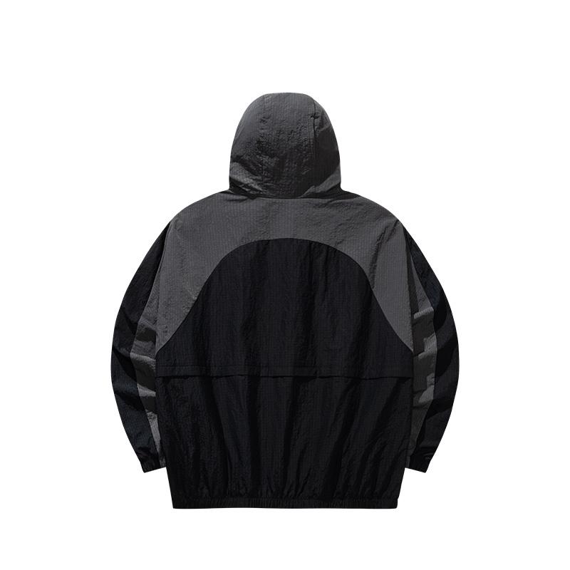 ANTA Unisex Kyrie Irving Series Water-Repellent Woven Hooded Sports Jacket Black/Grey 172541602N-3