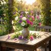Plastic Artificial Morning Glory Flowers UV Resistant Fake Plants Artificial Greenery  Outdoor