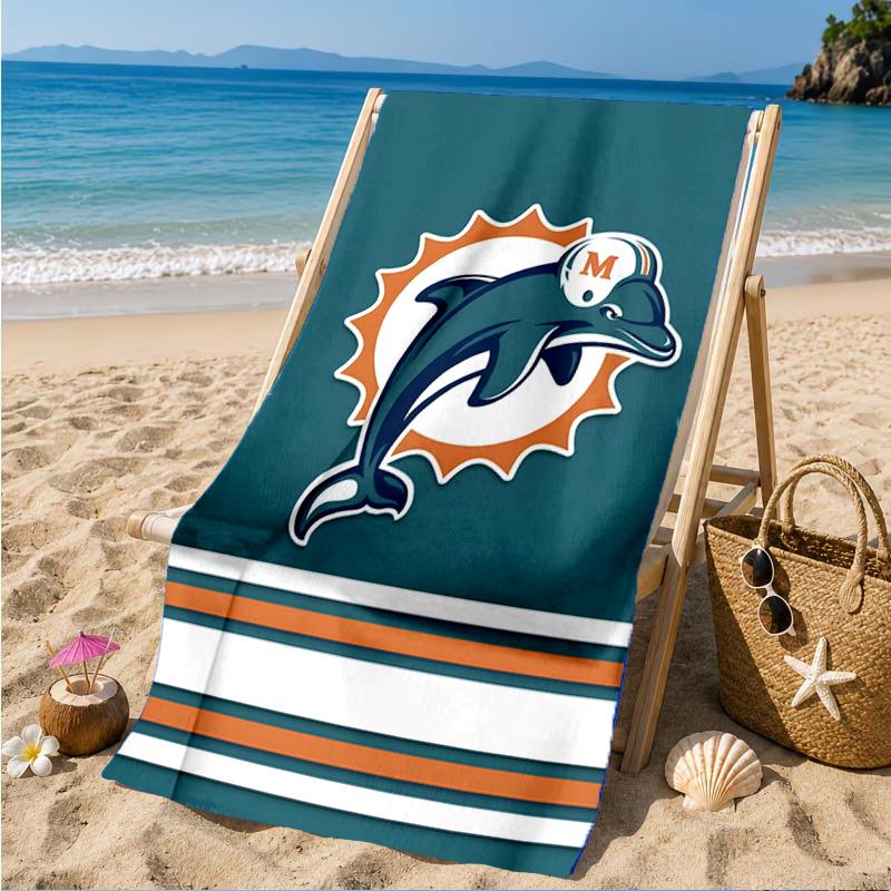 Dolphins Team Beach Towel, Microfiber Beach Towel, Perfect For Pool, Beach, Travel, Home Decor Beach Party Fan Gifts
