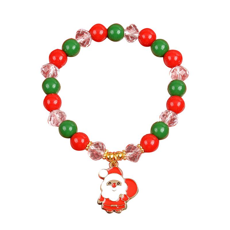 Holiday Beaded Letter & Christmas Tree Bracelet Set - European & American Style