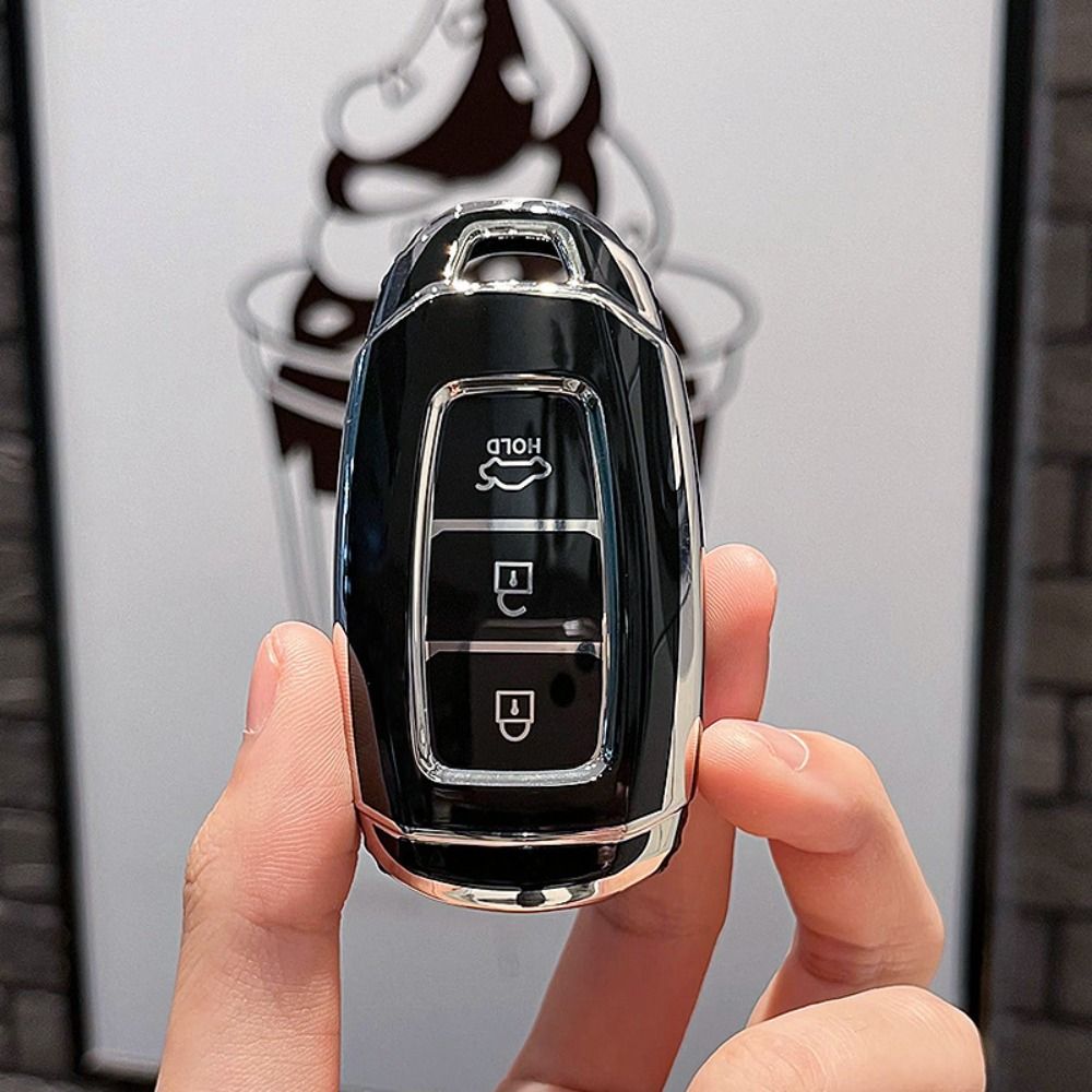 1 st 3 knappar Bilnyckelfodral Mjukt TPU Nyckelfodral Bilfjärrkontrollskal Nyckelskydd Mode Bärbar Biltillbehör