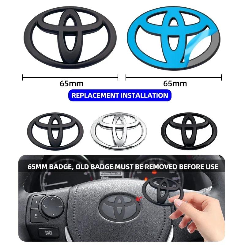 65mm 67mm Car Steering Wheel Badge Emblem Steer Wheel Sticker Decal Logo for Toyota RAV4 Camry Yaris AVALON CHR PRIUS Vios REIZ