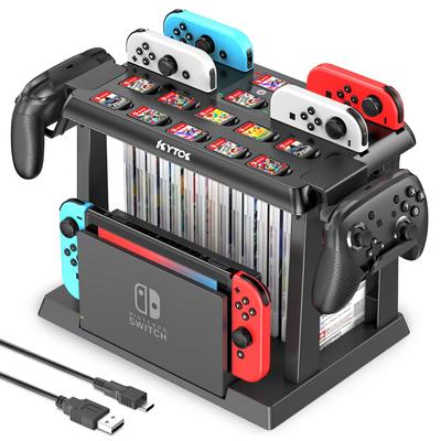 Soporte de almacenamiento para Switch Soporte de carga Kytok El cuerpo de almacenamiento de la base de Switch y el software pueden ser todos grandes Joy-Con negros Joy-Con/Controlador Pro/Base de Switch/Juego