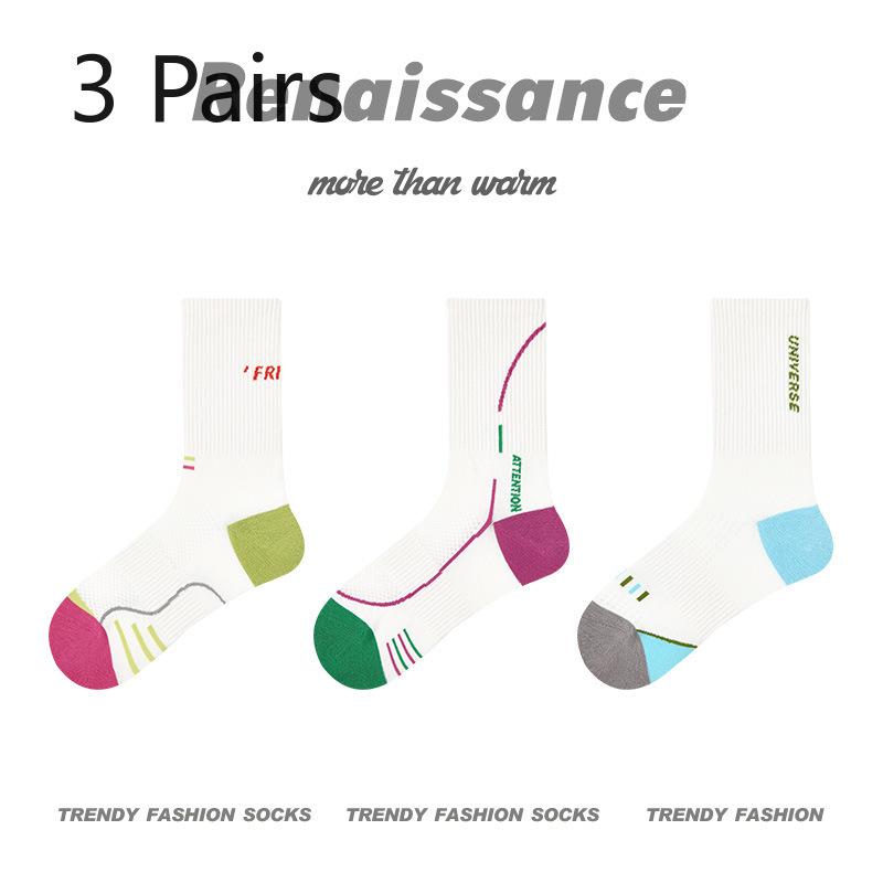 

3 пары женских тонких спортивных носков-трубок из хлопка для весны и лета 3 Pairs