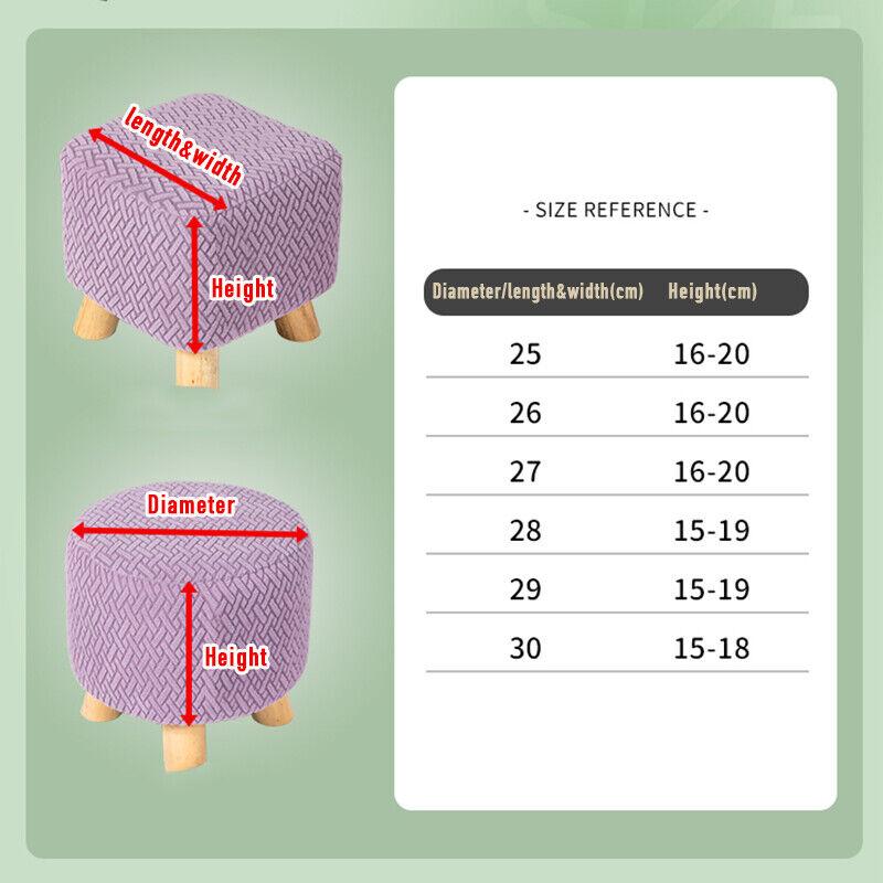 Square Stool Covers Thick Stretch Knitting Round Seat Covers Living Room Chair Cover Small Footstool Ottoman Slipcover Protector