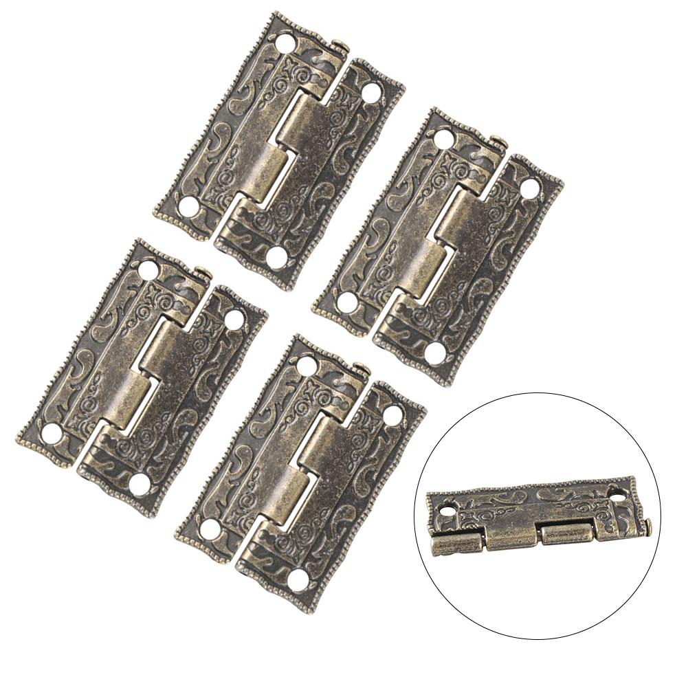 Door Hinges Hinges 4pcs Antique Printing Easy To Install Retro Design With Screws Zinc Alloy Vintage Wooden Boxes