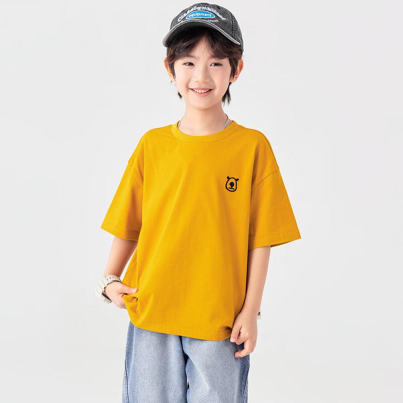 Daduoja Boys' Embroidered Pure Cotton Cool-Feel Short Sleeve T-Shirt