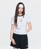 Emelbi Women'S Summer Fruit Ringer Slim Semi-Crop Short Sleeve T-Shirt Ny (White)